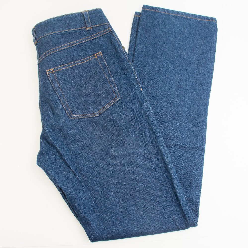 BCBG Dark Wash Straight Leg High Rise Jeans